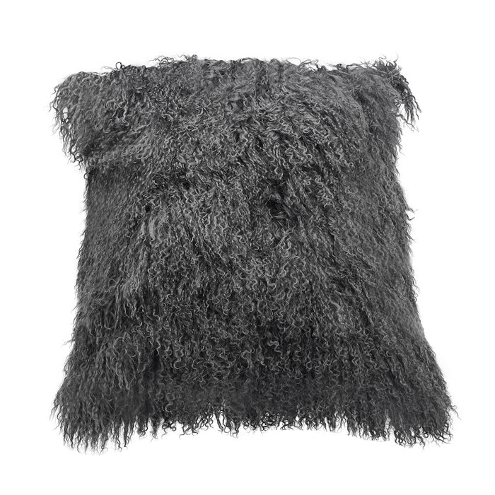 Tibetan Sheep Throw Pillow - Charcoal