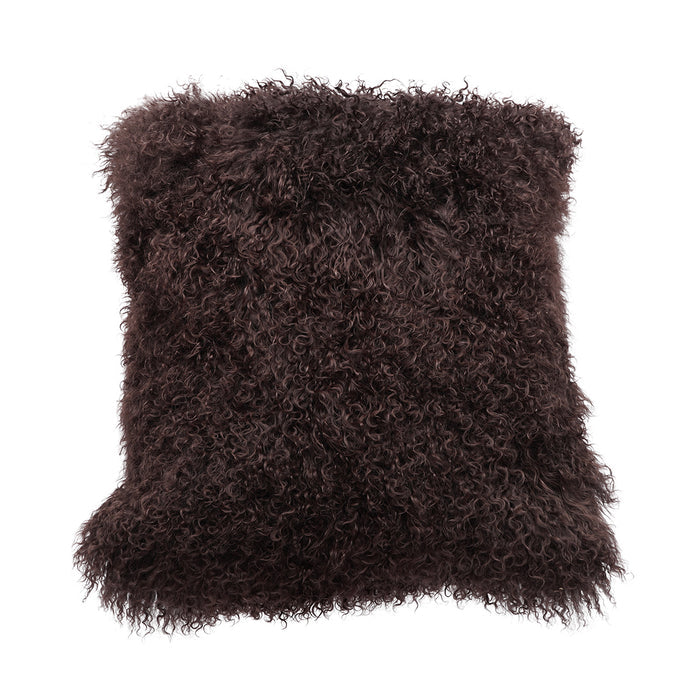 Tibetan Sheep Throw Pillow - Chocolate