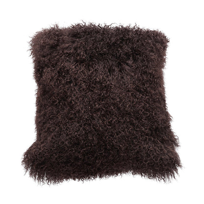 Tibetan Sheep Throw Pillow - Chocolate