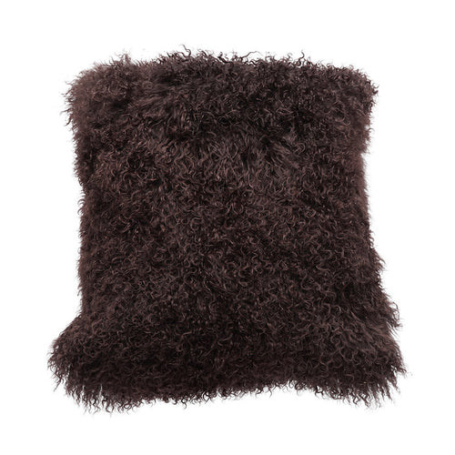 Tibetan Sheep Throw Pillow - Chocolate