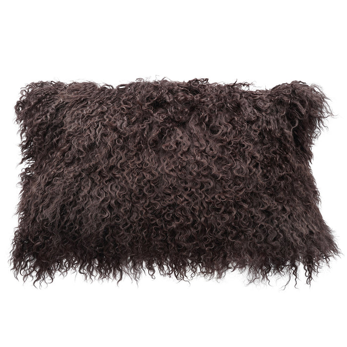Tibetan Sheep Throw Pillow - Chocolate