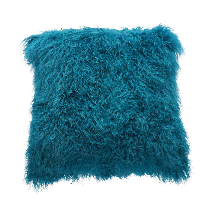 Tibetan Sheep Throw Pillow - Dark Teel