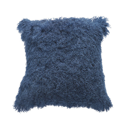 Tibetan Sheep Throw Pillow - Nautical Blue