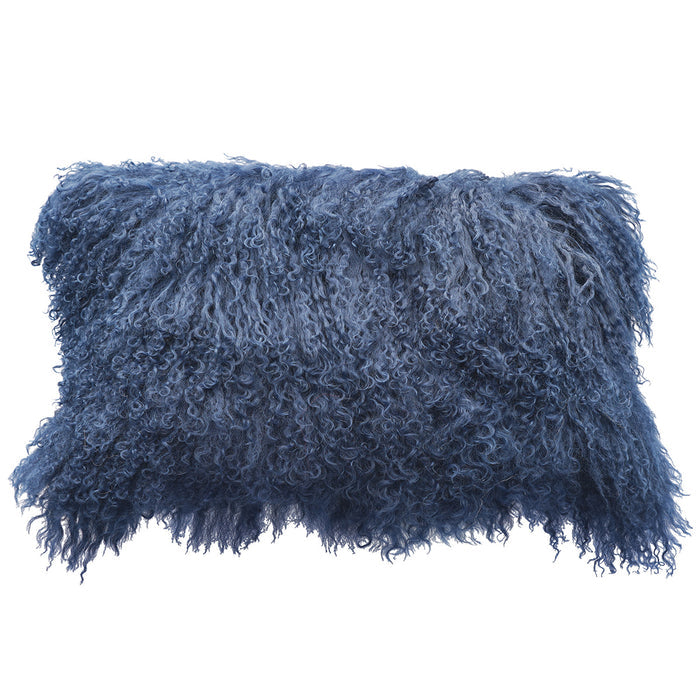 Tibetan Sheep Throw Pillow - Nautical Blue