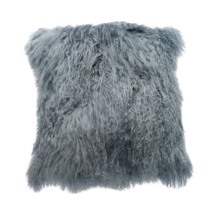 Tibetan Sheep Throw Pillow - Steel Gray