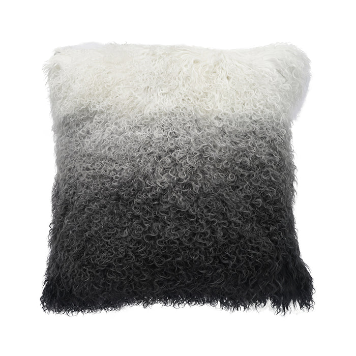 Tibetan Throw Pillow - Gray Ombre