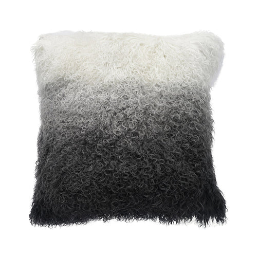 Tibetan Throw Pillow - Gray Ombre