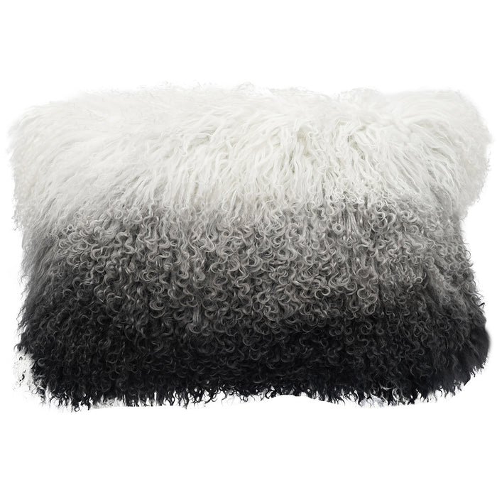 Tibetan Throw Pillow - Gray Ombre