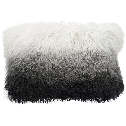 Tibetan Throw Pillow - Gray Ombre