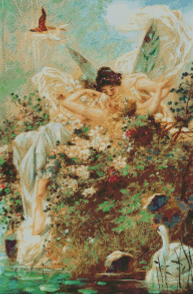 Two Fairies Embracing | Hans Zatzka