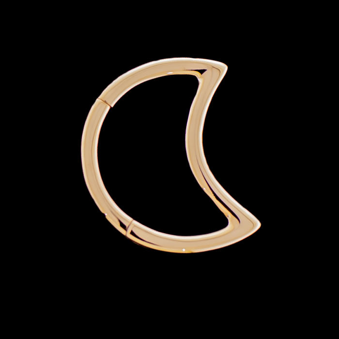 Valia - 14Kt Gold Hinged Ring - Crescent Moon - Khrysos Jewelry