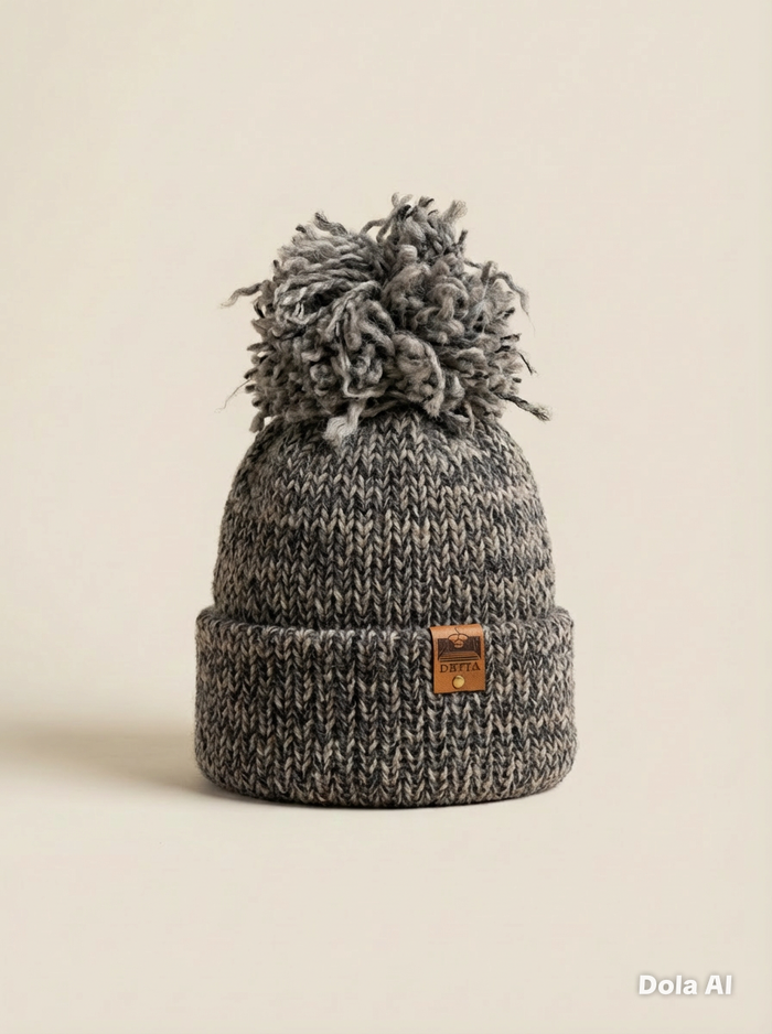 Wool Bobble Hat - Anam na Mara Edition - Heather Mist
